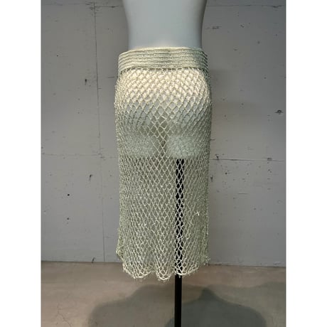 【special price】mesh beads knit skirt (offwhite)