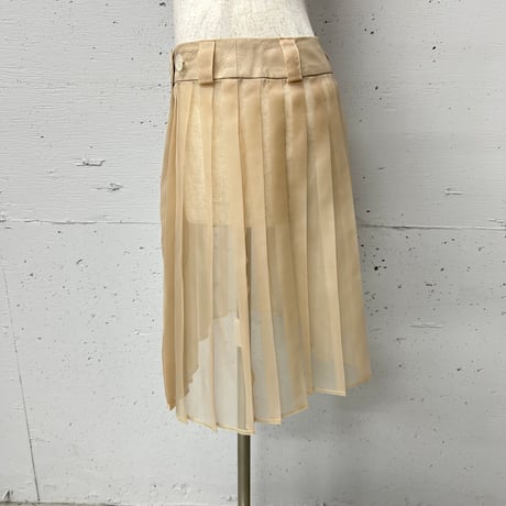 sheer pleats skirt