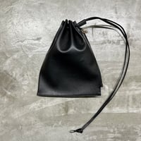 【blancle】S.LEATHER ZIP DRAWSTRING M(black)