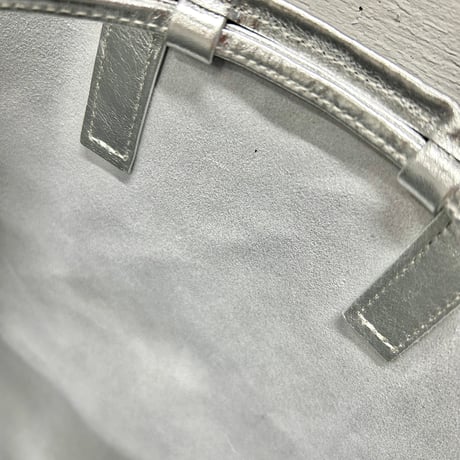【blancle】M.LEATHER SQUEEZE BIG TOTE (silver)
