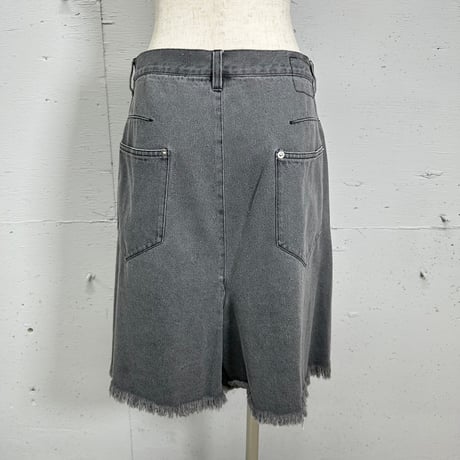 loose denim culottes(black)