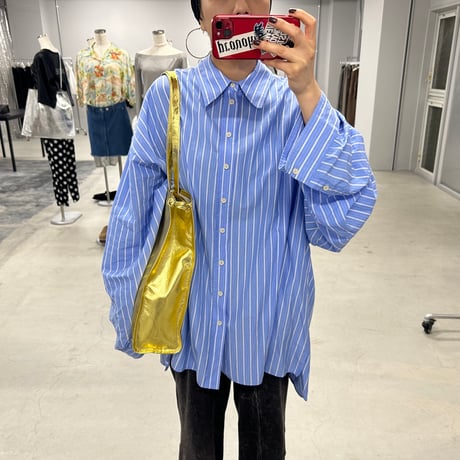 【blancle】M.LEATHER SQUEEZE BIG TOTE (gold)