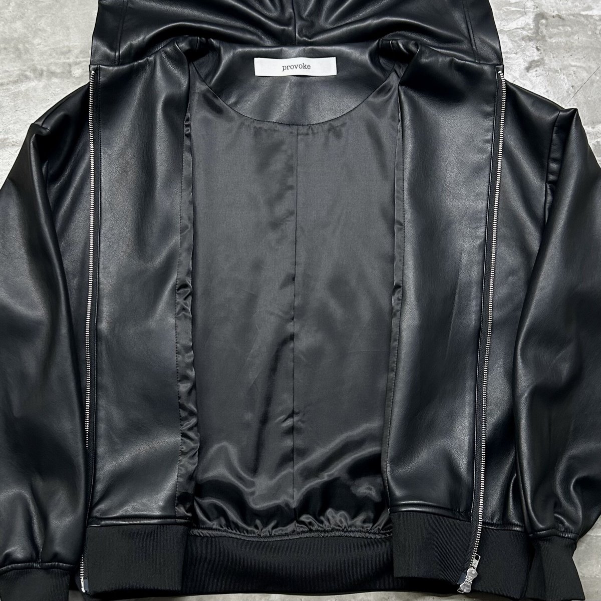 fakeleather hoodie(black) | PROVOKE design bout...