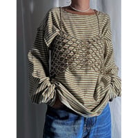 multi border L/S Tee(yellow)