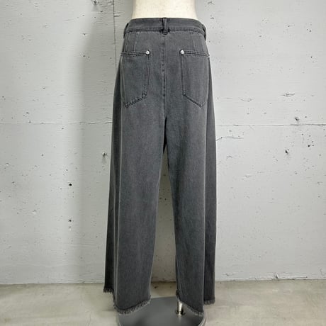 tuck wide denim(black/38)