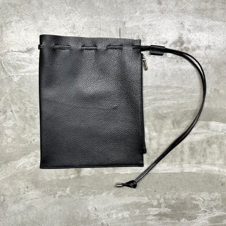 【blancle】S.LEATHER ZIP DRAWSTRING M(black)
