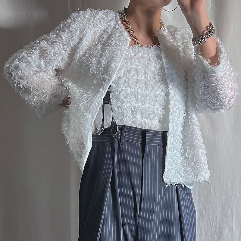 petal motif jacket(white) | PROVOKE design bou