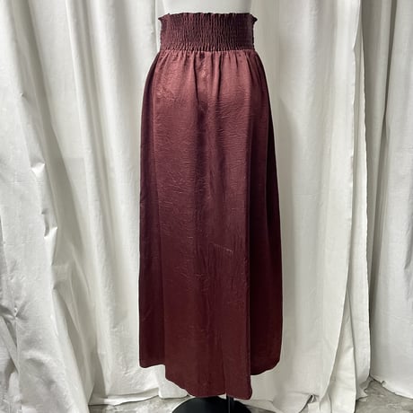 satin maxi skirt(bordeaux)