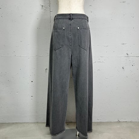 tuck wide denim(black/36)