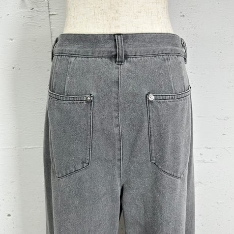 tuck wide denim(black/38)
