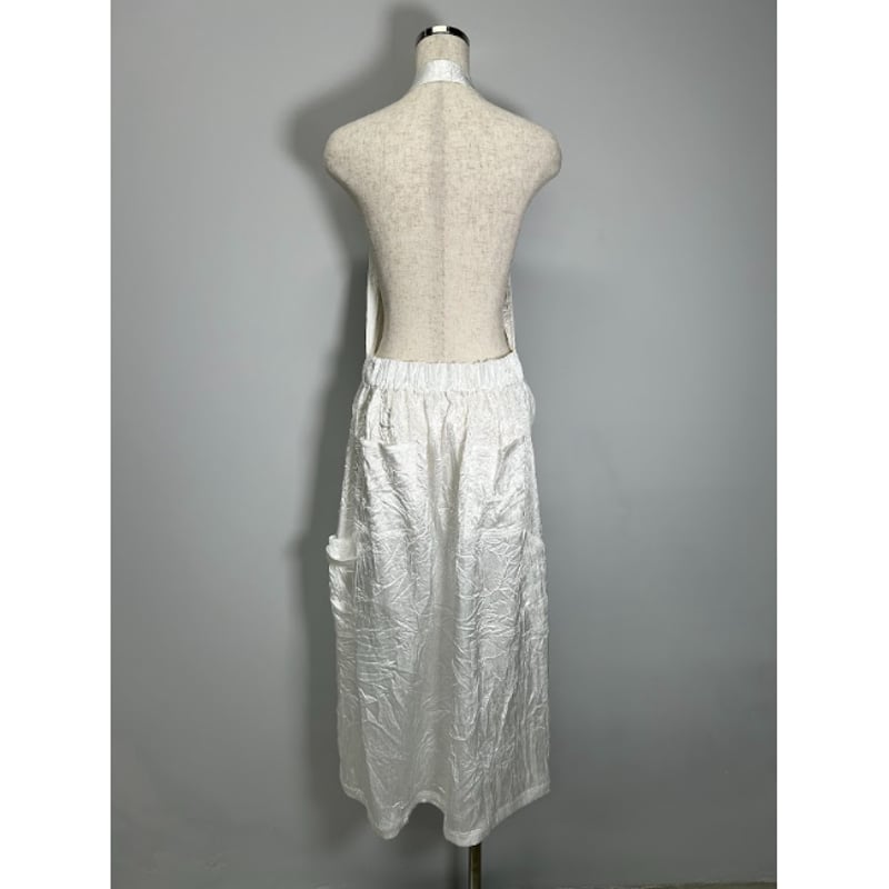 apron satin dress(white) | PROVOKE design boutique