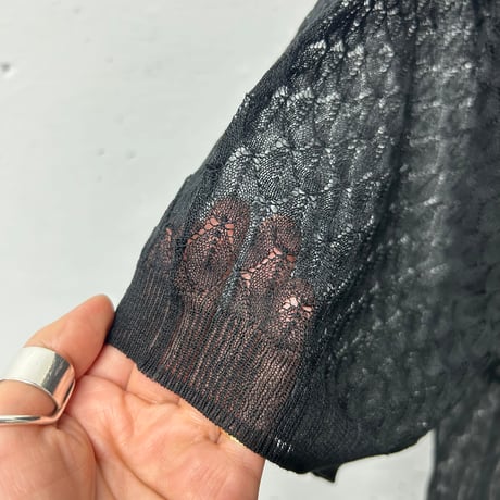 sheer knit Polo L