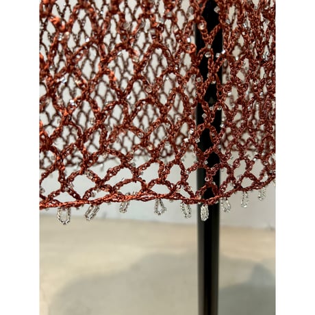 【special price】　mesh beads knit skirt (terracotta)