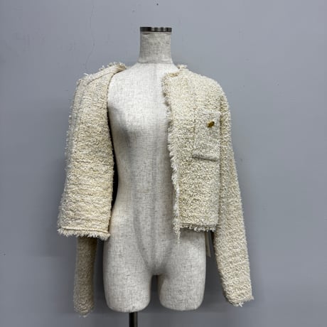 【ARCHIVE STANCE】no-collar knit jacket