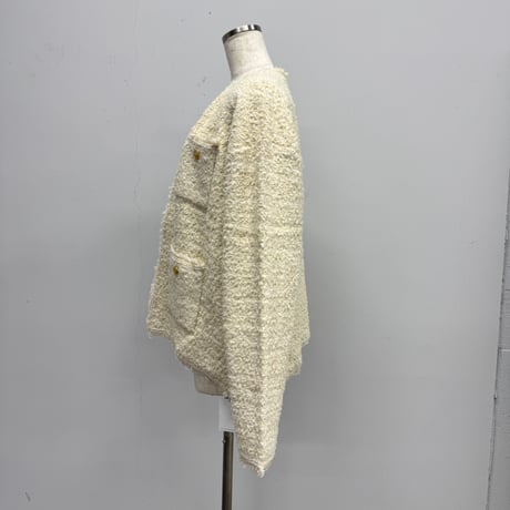 【ARCHIVE STANCE】no-collar knit big jacket
