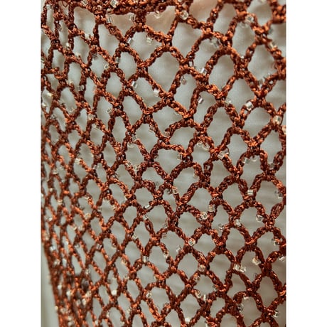 【special price】　mesh beads knit skirt (terracotta)