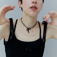 beads ribbon choker