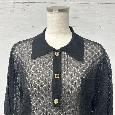 sheer knit Polo L