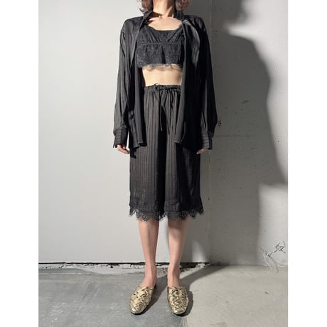 【ARCHIVE STANCE】satin stripe dolman shirt