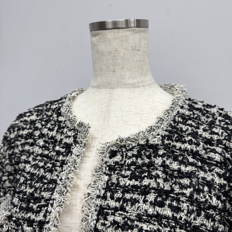 【ARCHIVE STANCE】no-collar knit big jacket