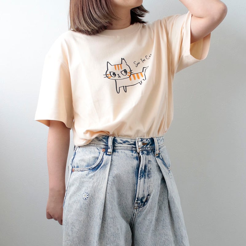 ネコリパ首相デザイン鍵しっぽ猫 Tシャツ | NECOREPA STORE