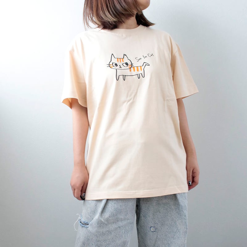 ネコリパ首相デザイン鍵しっぽ猫 Tシャツ | NECOREPA STORE