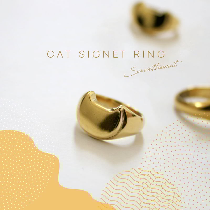 CAT SIGNET RING 真鍮キャットシグネットリング | NECOREPA STORE