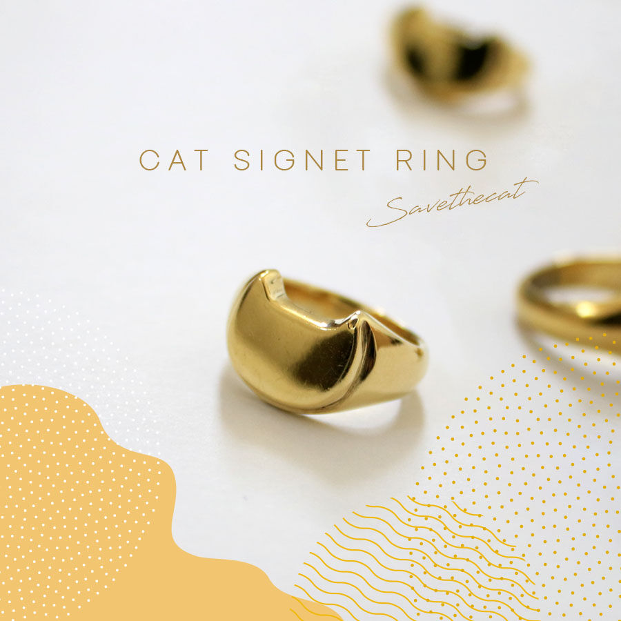 CAT SIGNET RING 真鍮キャットシグネットリング | NECOREPA STORE