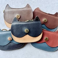 CAT FACE SMALL PURSE　マルチA～J【kura】世界でたった１つ「Only one product in the world」
