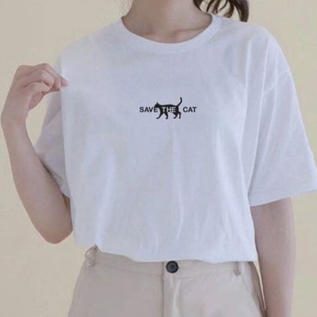 SAVE THE CAT シルエットTシャツ