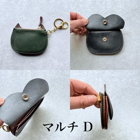 CAT FACE SMALL PURSE　マルチA～J【kura】世界でたった１つ「Only one product in the world」