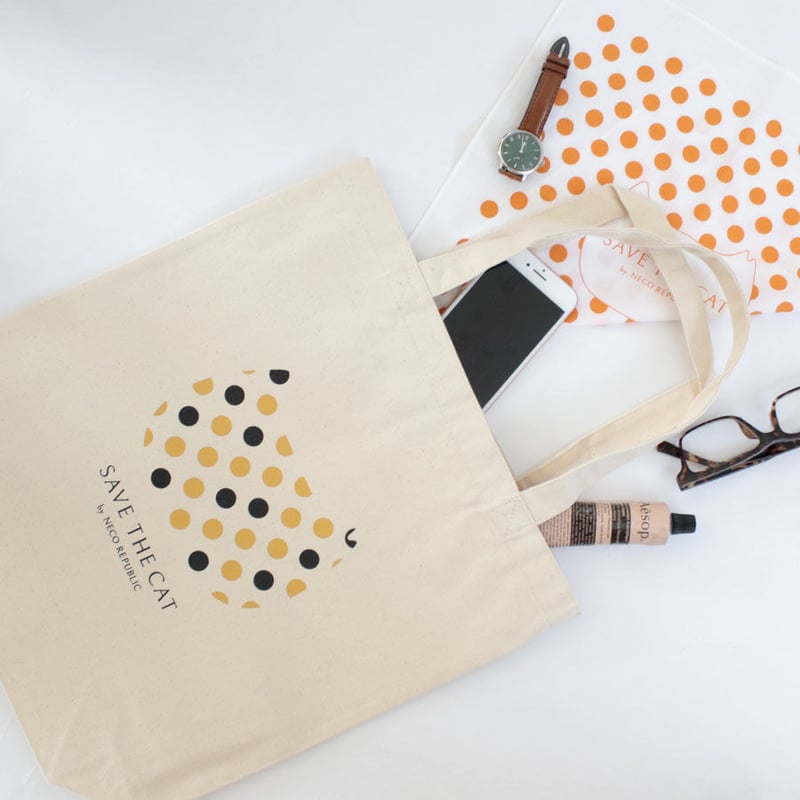 NECOREPA 水玉ネコトートバッグ M | NECOREPA STORE