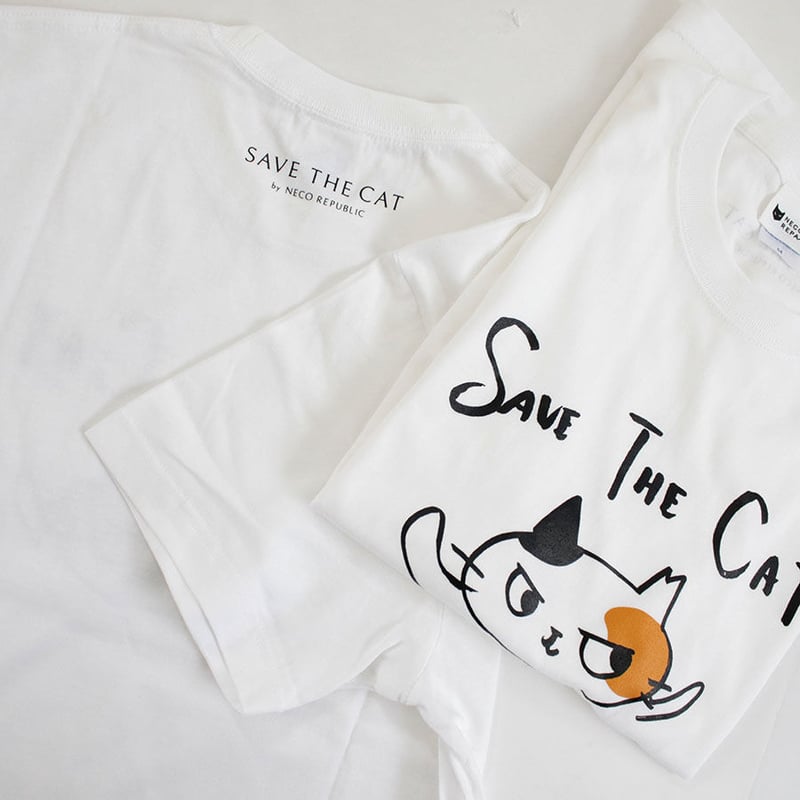 ネコリパ首相デザイン 不敵な笑み猫バンザイTシャツ | NECOREPA STORE