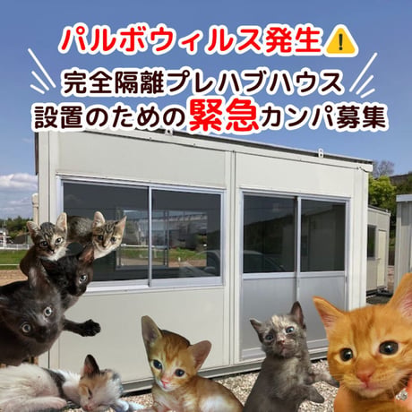 乳飲み子パルボウイルスが発生！完全隔離のプレハブハウス購入のための緊急ご支援　ブロマイド
