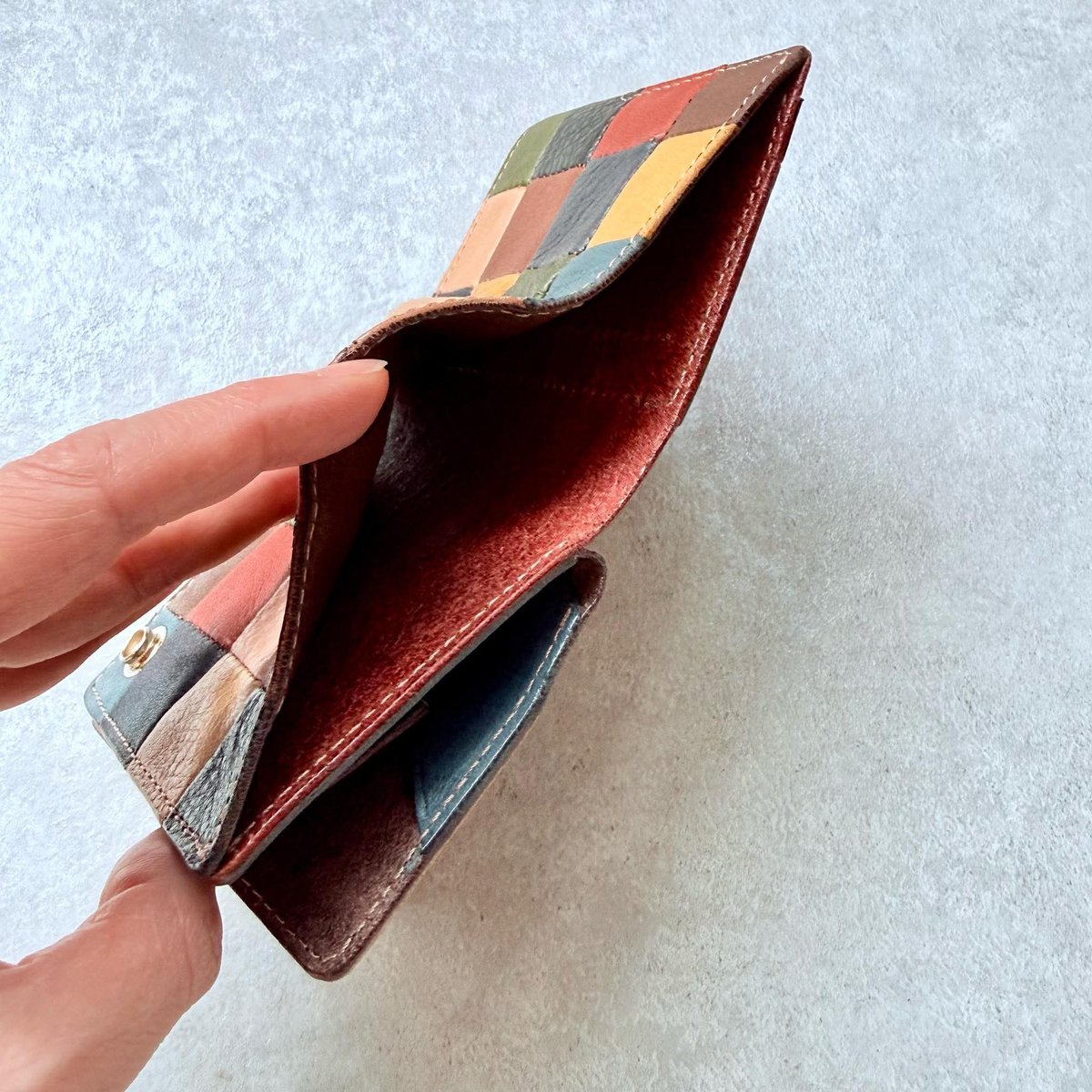 UNDERCOVER パッチワーク三つ折り財布 ブロックパッチワーク ミニウォレット マルチ【kura】世界でたった1つ