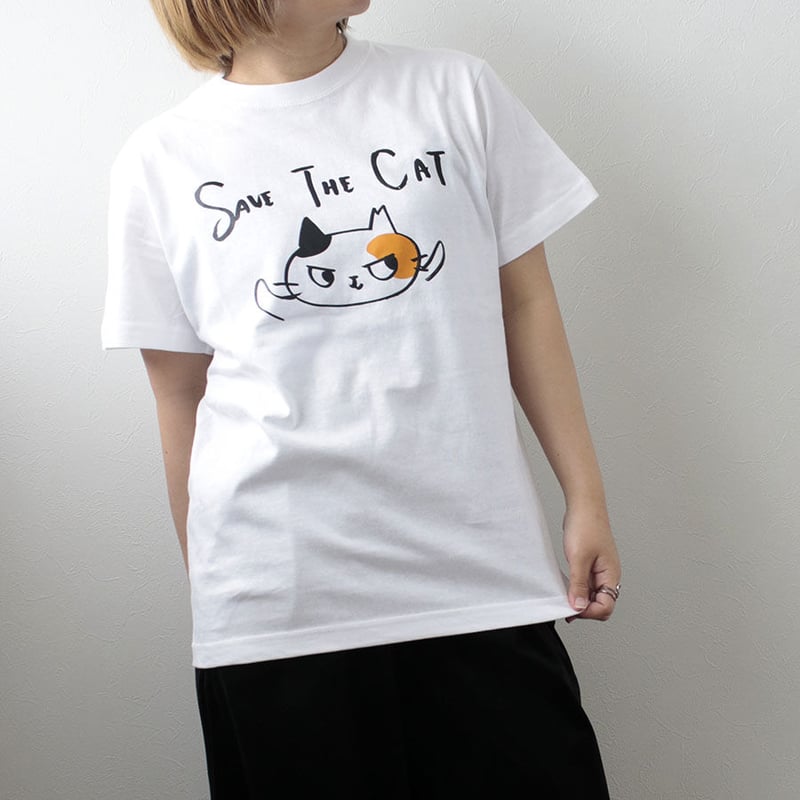 ネコリパ首相デザイン 不敵な笑み猫バンザイTシャツ | NECOREPA STORE