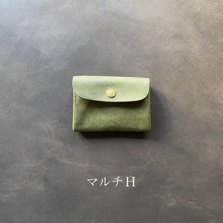 ネコリパワンレザーミニウォレット　丸ネコボタン　マルチF～I【kura】世界でたった１つ「Only one product in the world」