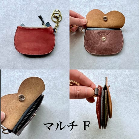 CAT FACE SMALL PURSE　マルチA～J【kura】世界でたった１つ「Only one product in the world」