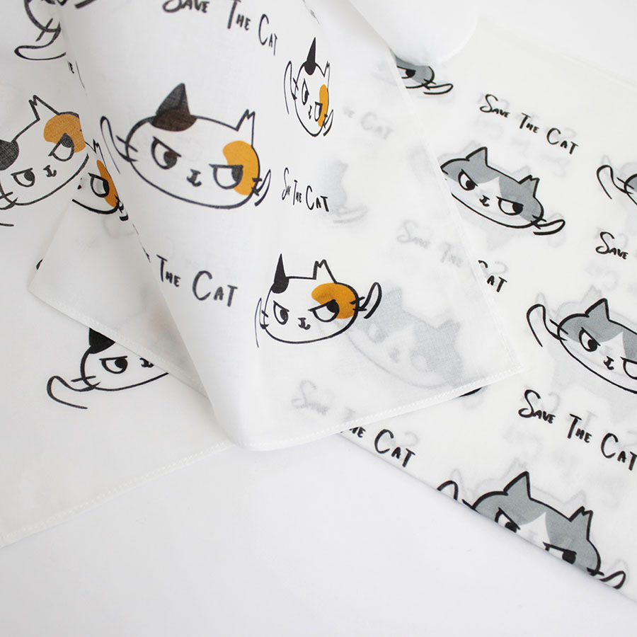 ネコリパ首相デザイン 不敵な笑み猫バンザイ バンダナ | NECOREPA STORE