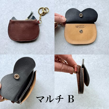 CAT FACE SMALL PURSE　マルチA～J【kura】世界でたった１つ「Only one product in the world」