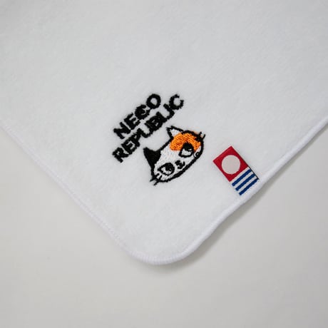三毛ねこ刺繍　今治タオルハンカチ