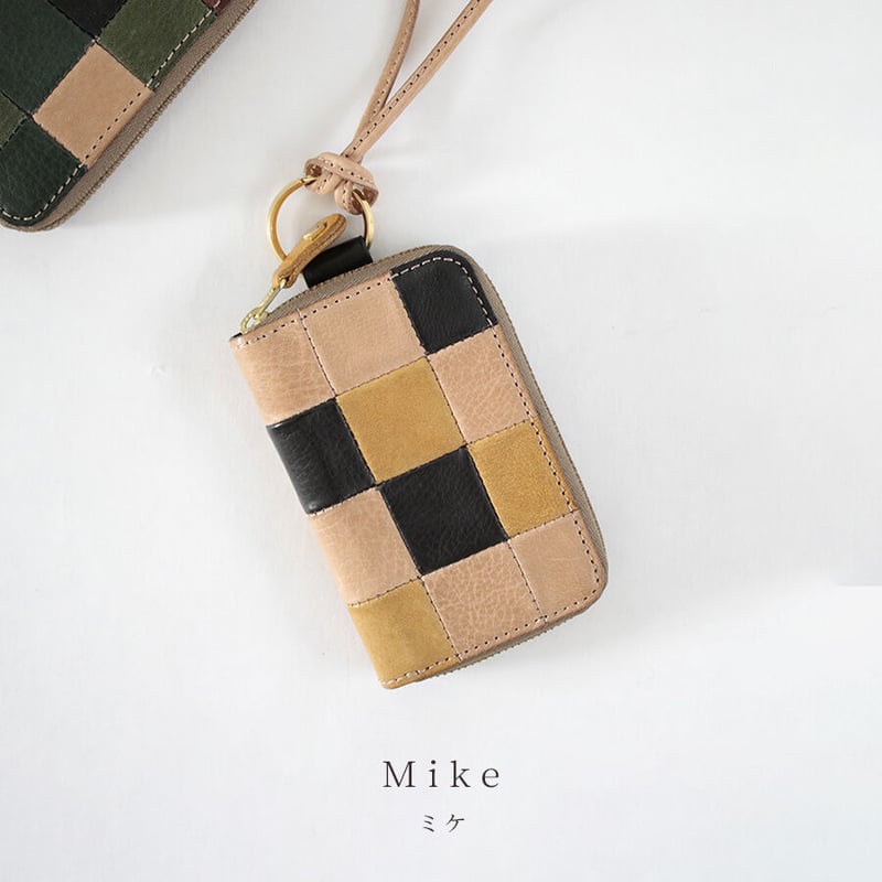 ブロックパッチワークネックウォレット【kura】世界でたった1つ「Only