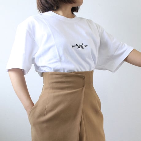 SAVE THE CAT シルエットTシャツ