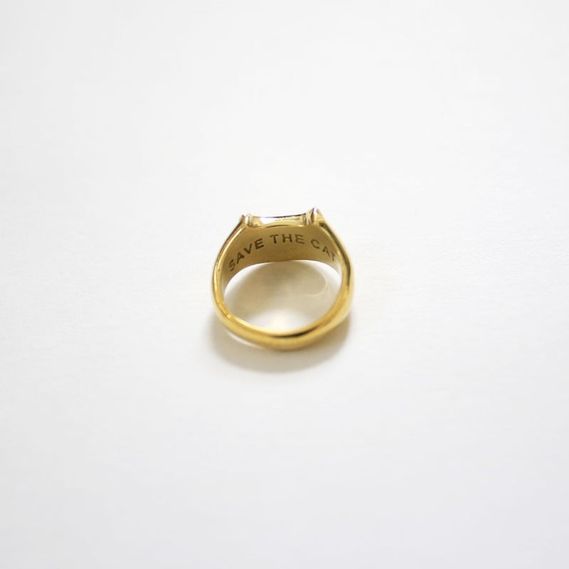 CAT SIGNET RING 真鍮キャットシグネットリング | NECOREPA STORE