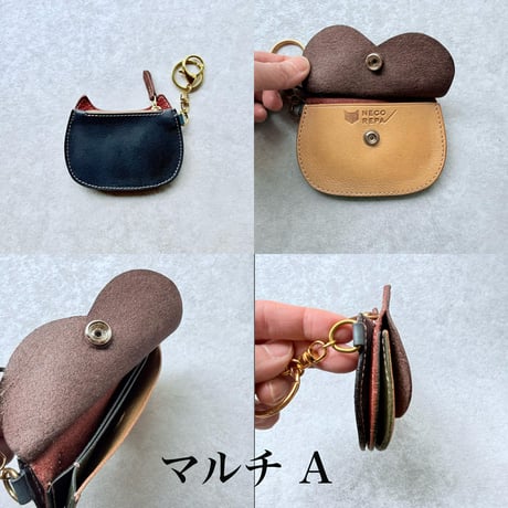 CAT FACE SMALL PURSE　マルチA～J【kura】世界でたった１つ「Only one product in the world」