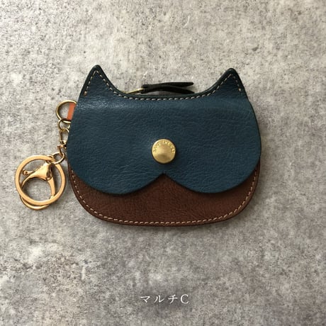CAT FACE SMALL PURSE　マルチA～J【kura】世界でたった１つ「Only one product in the world」