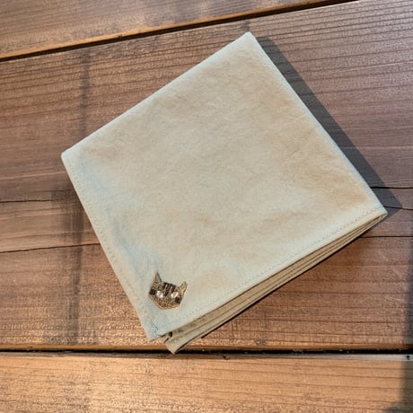 NECOREPA 刺繍ハンカチNo10　バーチ茶トラ