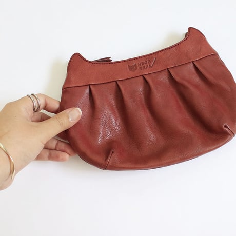 CAT FACE GATHER POCHETTE   SMALL