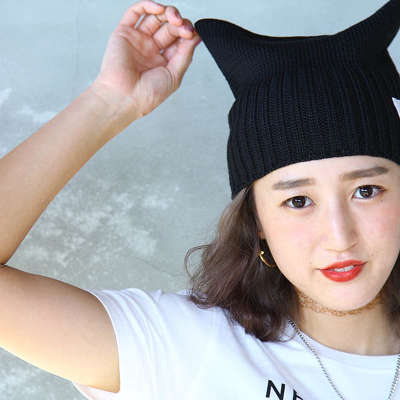 猫耳ニットキャップ NEKOMIMI KNIT CAT CAP | NECOREPA STORE