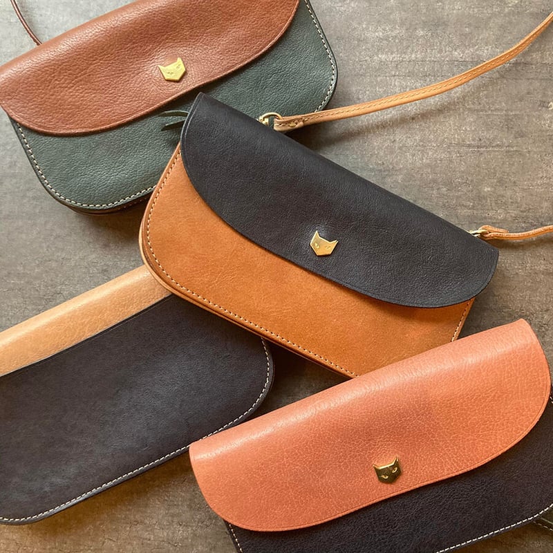 このうえなくナチュラルleather長財布ショルダーアコーディオンポーチ